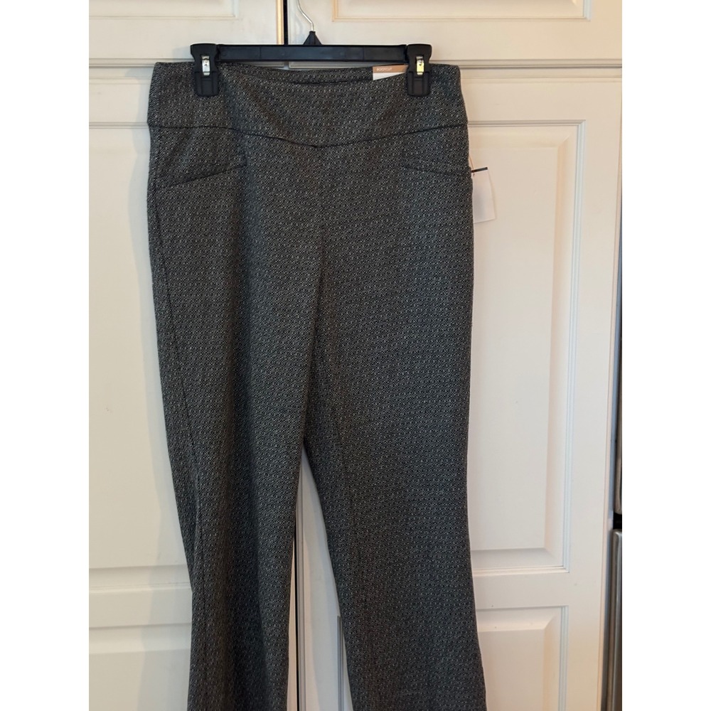 Cooper &‎ Ella Women Black White Micro Pattern Bootcut Dress Pants Size M